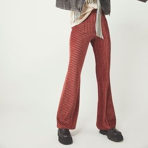 Slim Pull-On Velvet Flare Pants